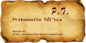Prikosovits Ténia névjegykártya
